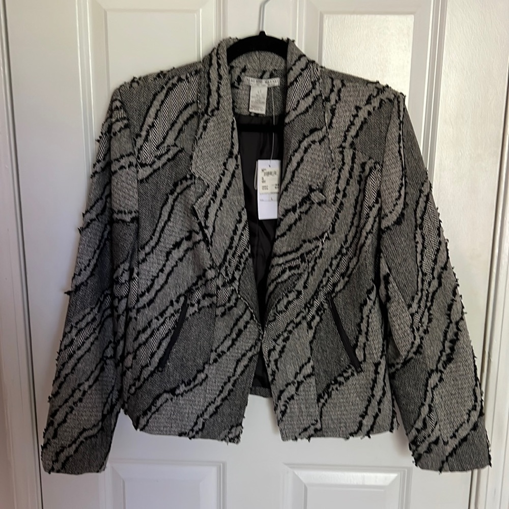 Alberto Makali Mixed Media Tapered Blazer